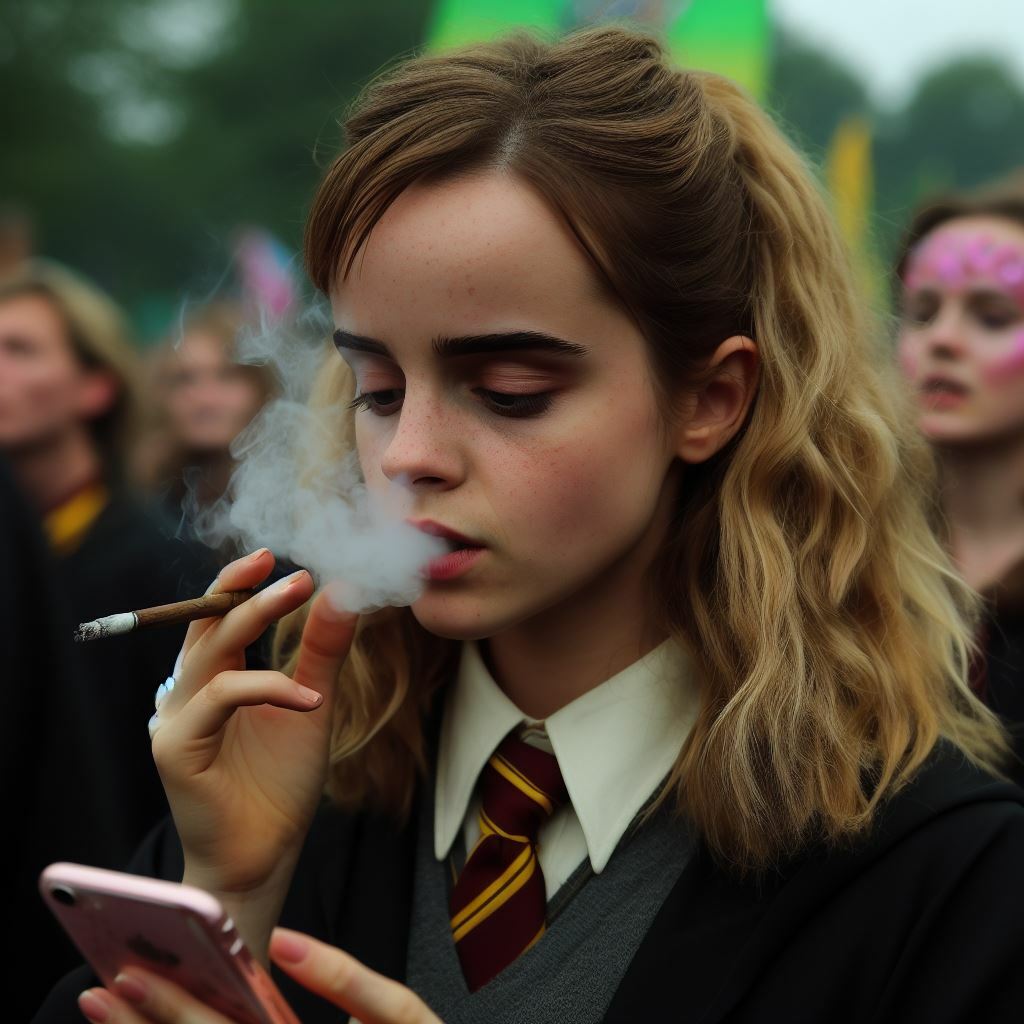 Emma Watson - Hermione - Smoking Fetish AI Art — 31
