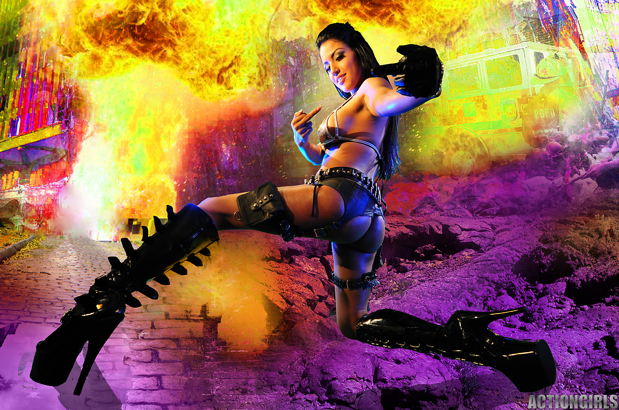 brunette gun girl — 29